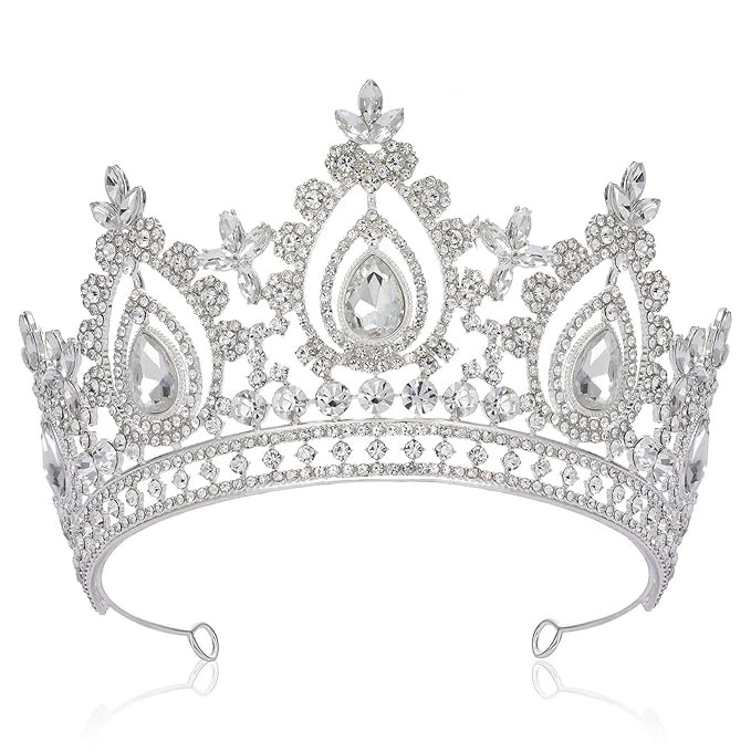 SWEETV Queen Crown for Women,Wedding Tiara for Bride,Princess Tiara,Quinceanera Pageant Crown Dia... | Amazon (US)