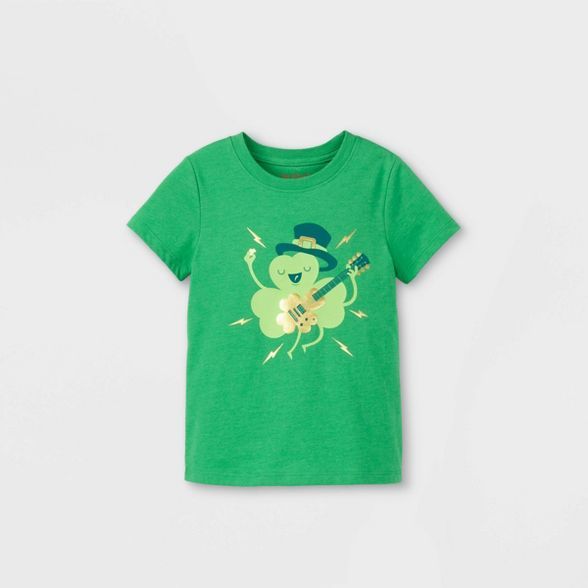 Toddler Boys' St. Patrick's Day Shamrock Rocking Out Graphic Short Sleeve T-Shirt - Cat & Jack™... | Target