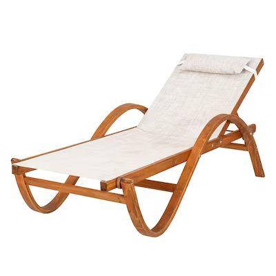 Leisure Season Wood Frame Hanging Chaise Lounge Chair(s) with Off-white Sling Seat | Lowe's