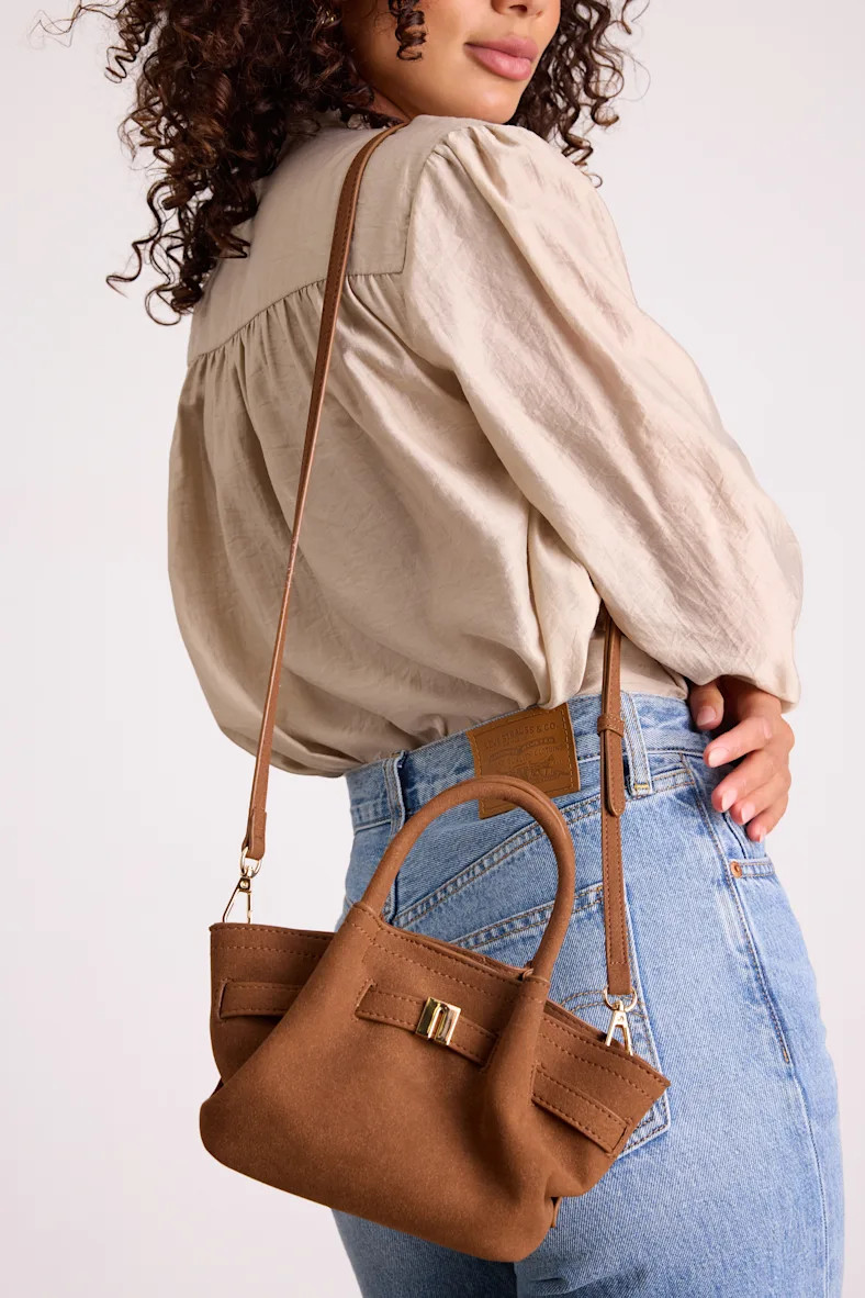 Raelyn Brown Suede Crossbody Mini Handbag | Lulus