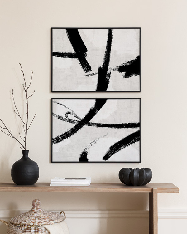 Black Brush Strokes Duo Poster pack | Desenio