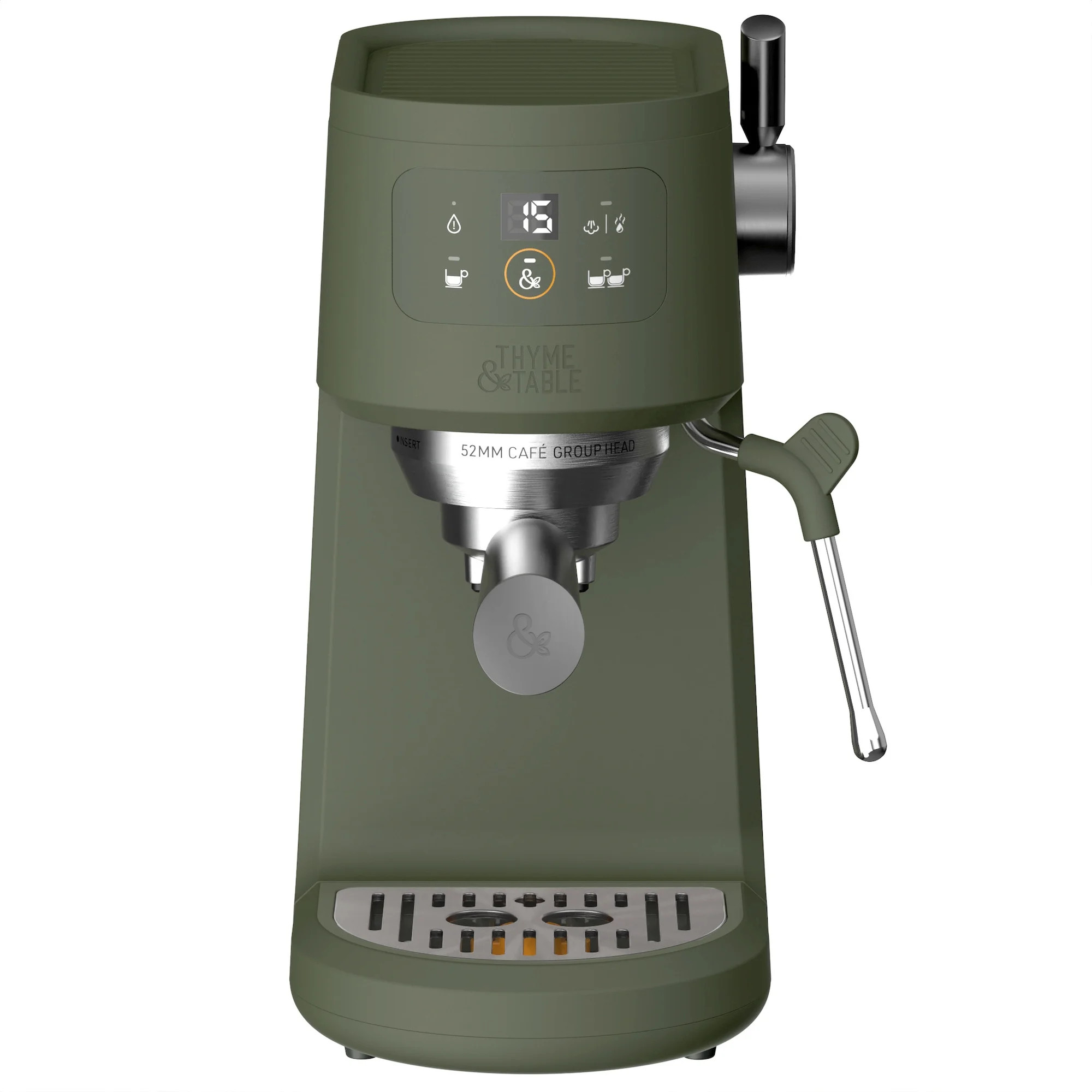 Thyme & Table Barista Mini Espresso Machine with 15-Bar Pressure and Steam Wand, Dusty Moss | Walmart (US)