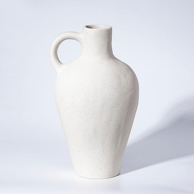 Amazon.com: White Ceramic vase-Thin-Interior Decor Choice; Hand Made vase for Living Room, Kitche... | Amazon (US)