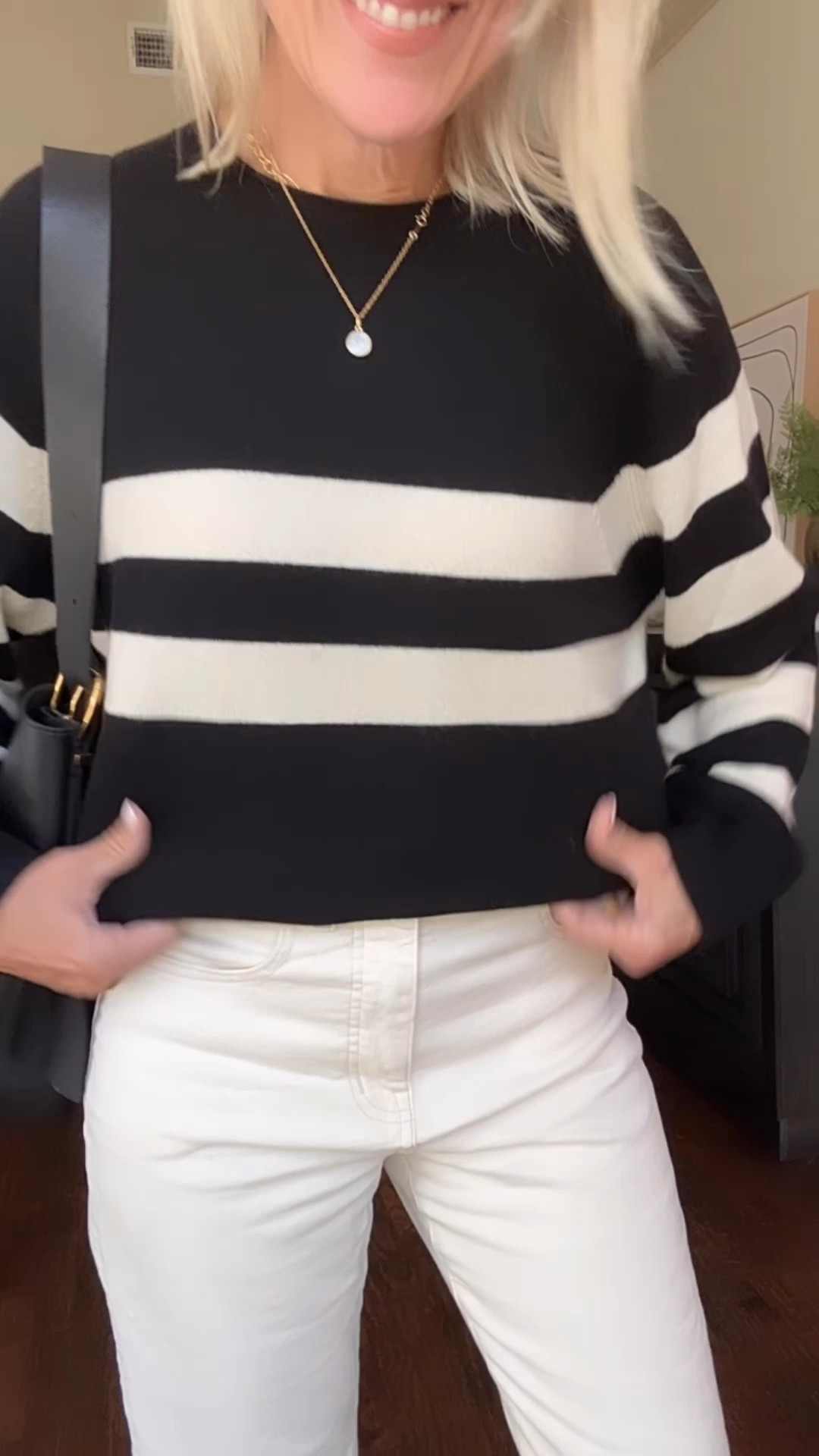 Madewell event! So excited to report that these cashmere and cashmere/wool sweaters are included in this event!! 👏🏼
(The jeans are not)

Up to 20% off $125+
Up to 30% off $200 +
Code HARVEST

Black white striped sweater - sized up to a large for oversized look
Wool v neck sweaters- sized up one size to a medium
Beige cashmere cardigan - small 
Other sweaters - medium 

Jeans fit true to size with the exception of the low slung baggie. Size down one to two sizes on those. 

#LTKStyleTip #LTKSaleAlert #LTKOver40