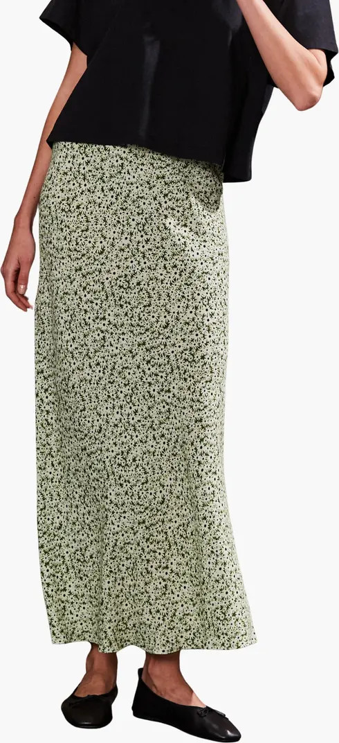 Green Ditsy Bias Cut Maxi Skirt | Nordstrom