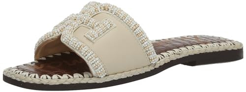 Sam Edelman Women's Fitz Flat Sandal, Ivory, 5 | Amazon (US)