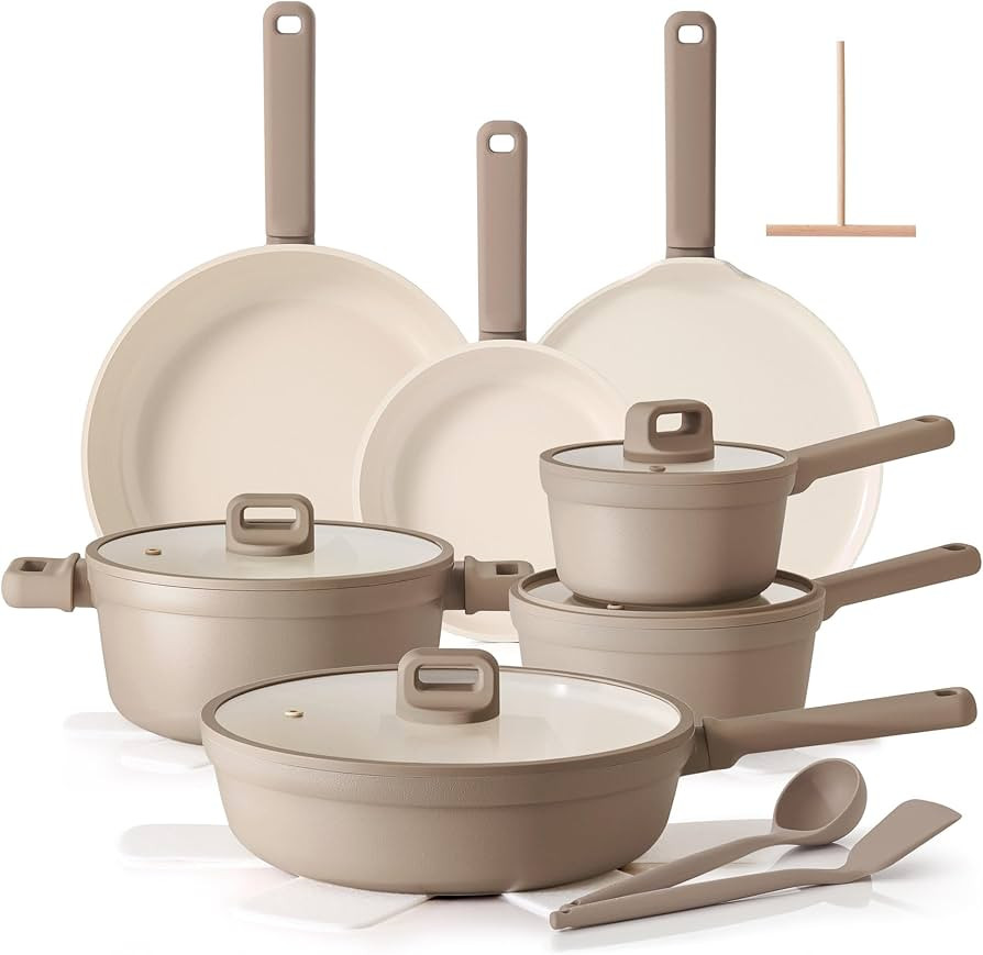 SENSARTE 20Pcs Pots and Pans Set Nonstick, Ceramic Cookware Set Non Stick, Non-toxic Healthy Kitc... | Amazon (US)