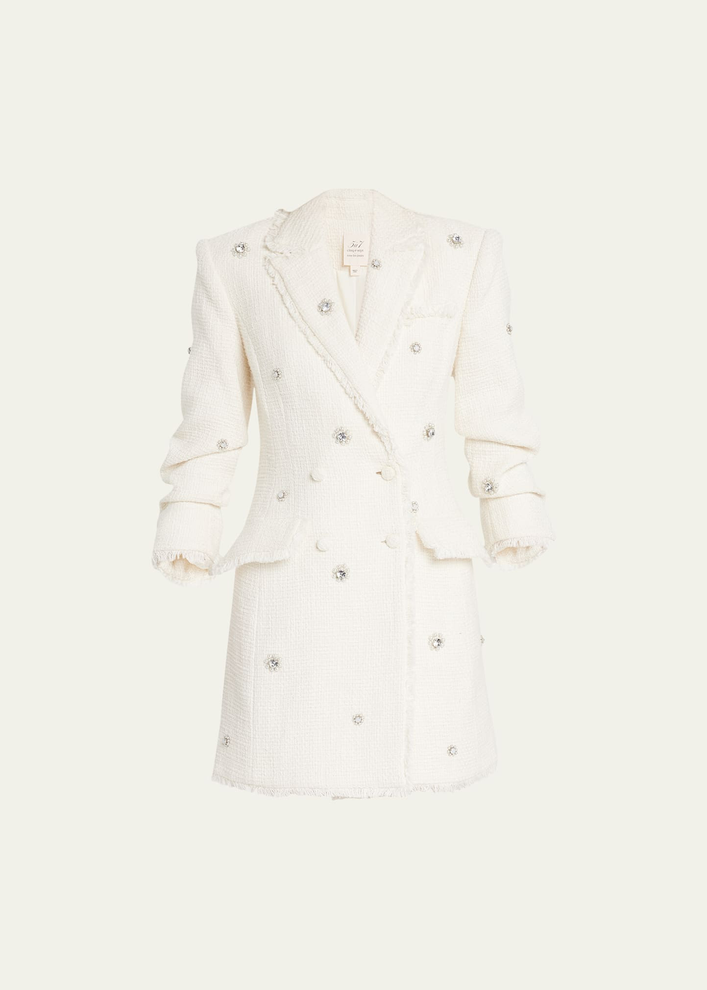 Cinq a Sept Joel Faux-Pearl Embellished Double-Breasted Mini Dress | Bergdorf Goodman