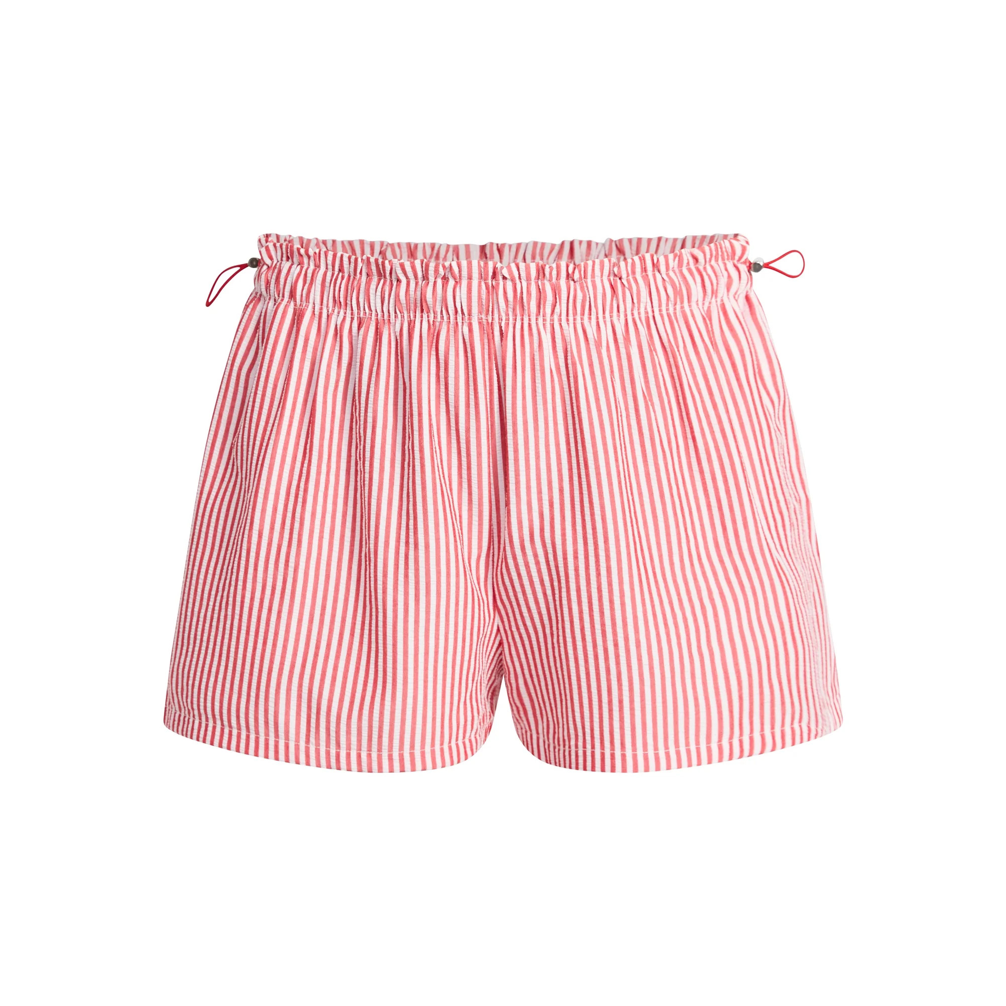 No Boundaries Striped Seersucker Bungee Shorts, 2" Inseam, Women's XXS-XXL | Walmart (US)