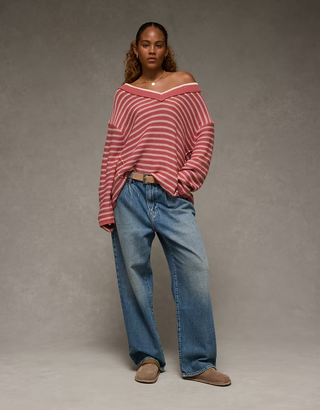 AE Big Hug V-Neck Sweater | American Eagle Outfitters (US & CA)