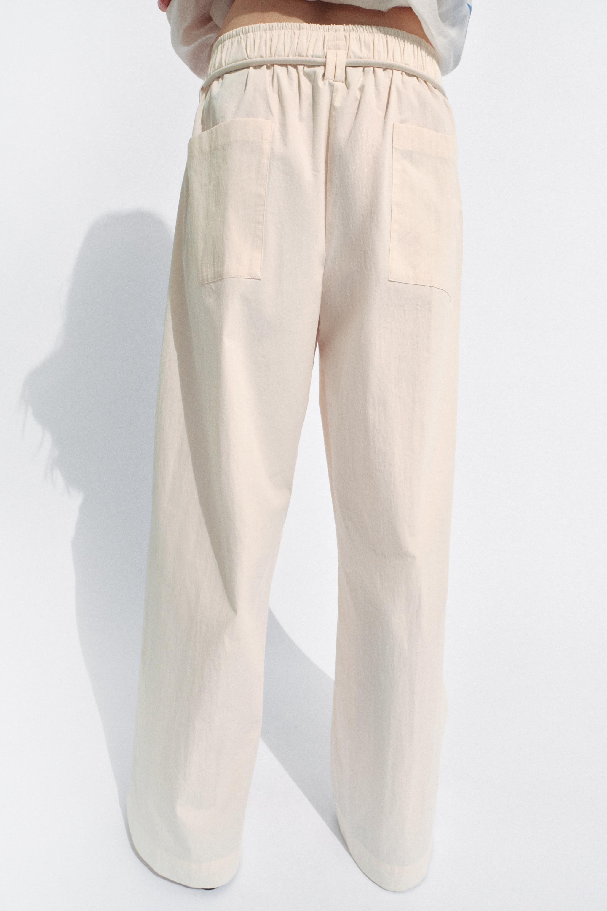 ZW COLLECTION POPLIN TROUSERS | Zara UK