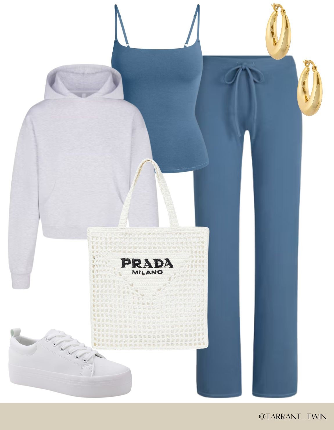 ☁️✨ Effortless Everyday Vibes

Whether you're running errands, heading to brunch, or chilling at home, this elevated lounge look has you covered. Soft blue tones, gold hoops, and the iconic Prada tote? Yes, please. Casual just got classy. ✨

#LoungewearLooks #CasualChic #OOTDStyle #EffortlessFashion #PradaVibes #EverydayOutfit #StreetStyleInspo #TarrantTwinStyle #SneakerStyle #LayeredLooks #WeekendWear #LaidBackLuxury #BlueHues


#LTKShoeCrush #LTKActive #LTKStyleTip