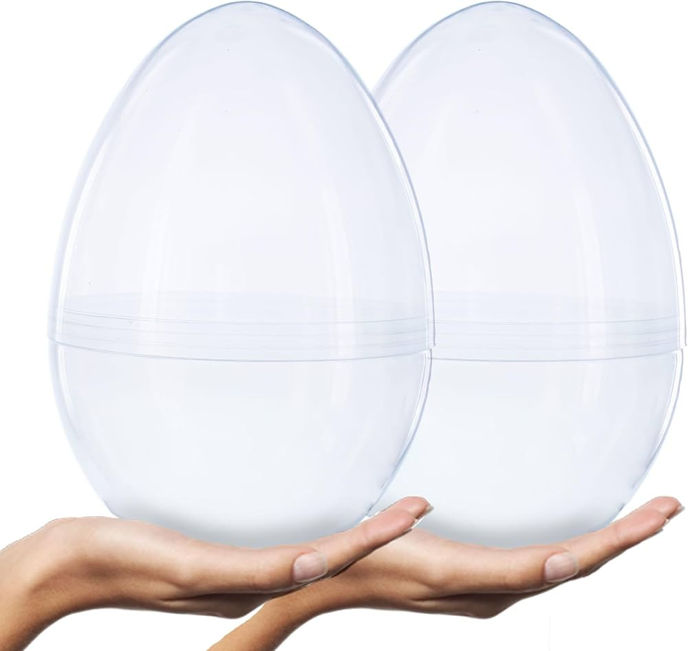 Set of 2 Jumbo Transparent Clear Plastic Easter Eggs 10 Inches | Amazon (US)