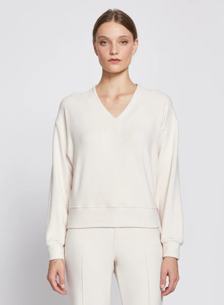Honeyluxe V-Neck Pullover in Cream | Stateside
