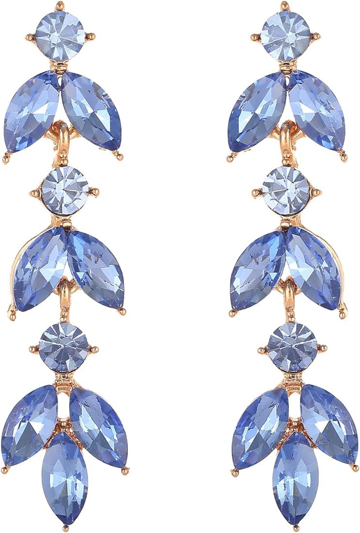 VANGETIMI Sparkly Rhinestone Dangle Earrings Crystal Wedding Drop Dangling Earrings Bridal Weddin... | Amazon (US)