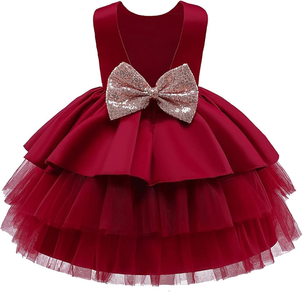 EIAY Shop 1-10 Years Baby Girl Big Bowknot Sequins Wedding Ball Gown Girls Pageant Dress Toddler ... | Amazon (US)