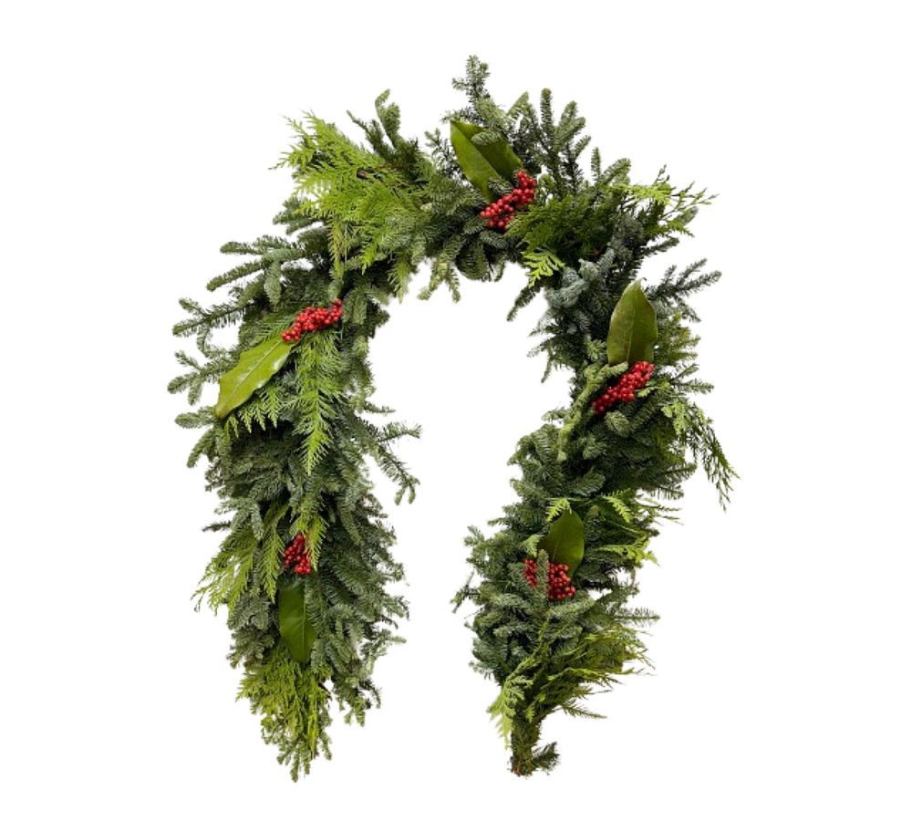 Handcrafted Fresh Christmas Memories Garland | Pottery Barn (US)