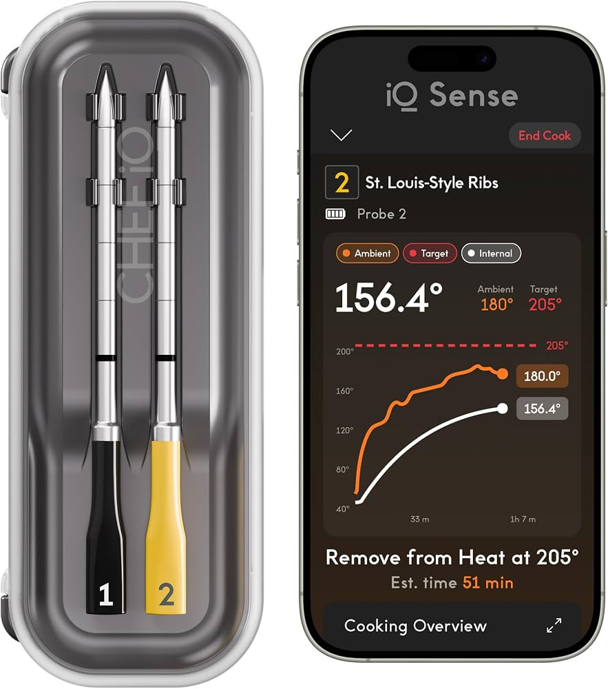 CHEF iQ Sense | Smart Wireless Meat Thermometer | 2 Ultra-Thin Probes | WiFi Unlimited Range | 10... | Amazon (US)