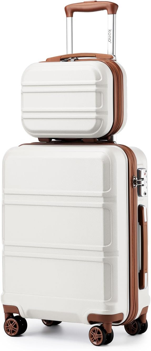 Kono Carry On Luggage Set Lightweight Airline Approved Carry On Suitcase with TSA Lock Spinner Wh... | Amazon (US)