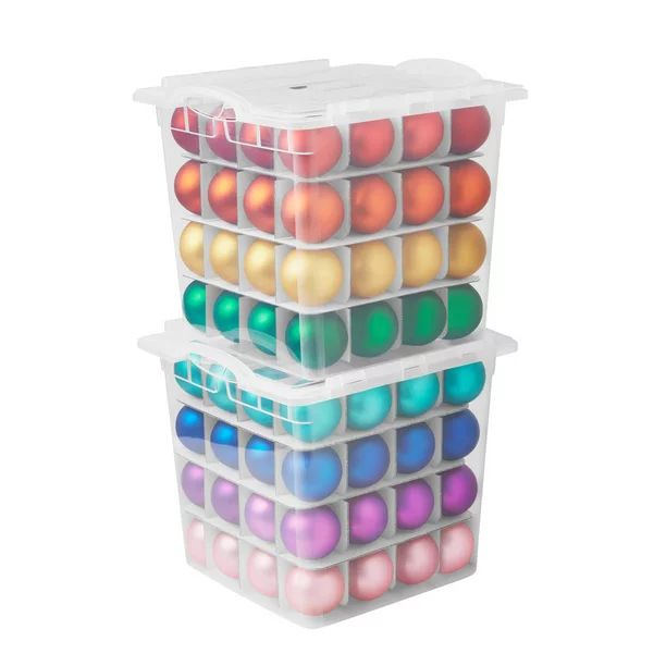 The Home Edit Ornament Organizer with Hinged Lid, Clear, 2 Pack | Walmart (US)