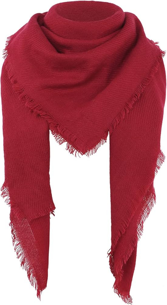 Women's Fall Winter Scarf Classic Tassel Plaid Scarf Warm Soft Chunky Large Blanket Wrap Shawl Sc... | Amazon (US)
