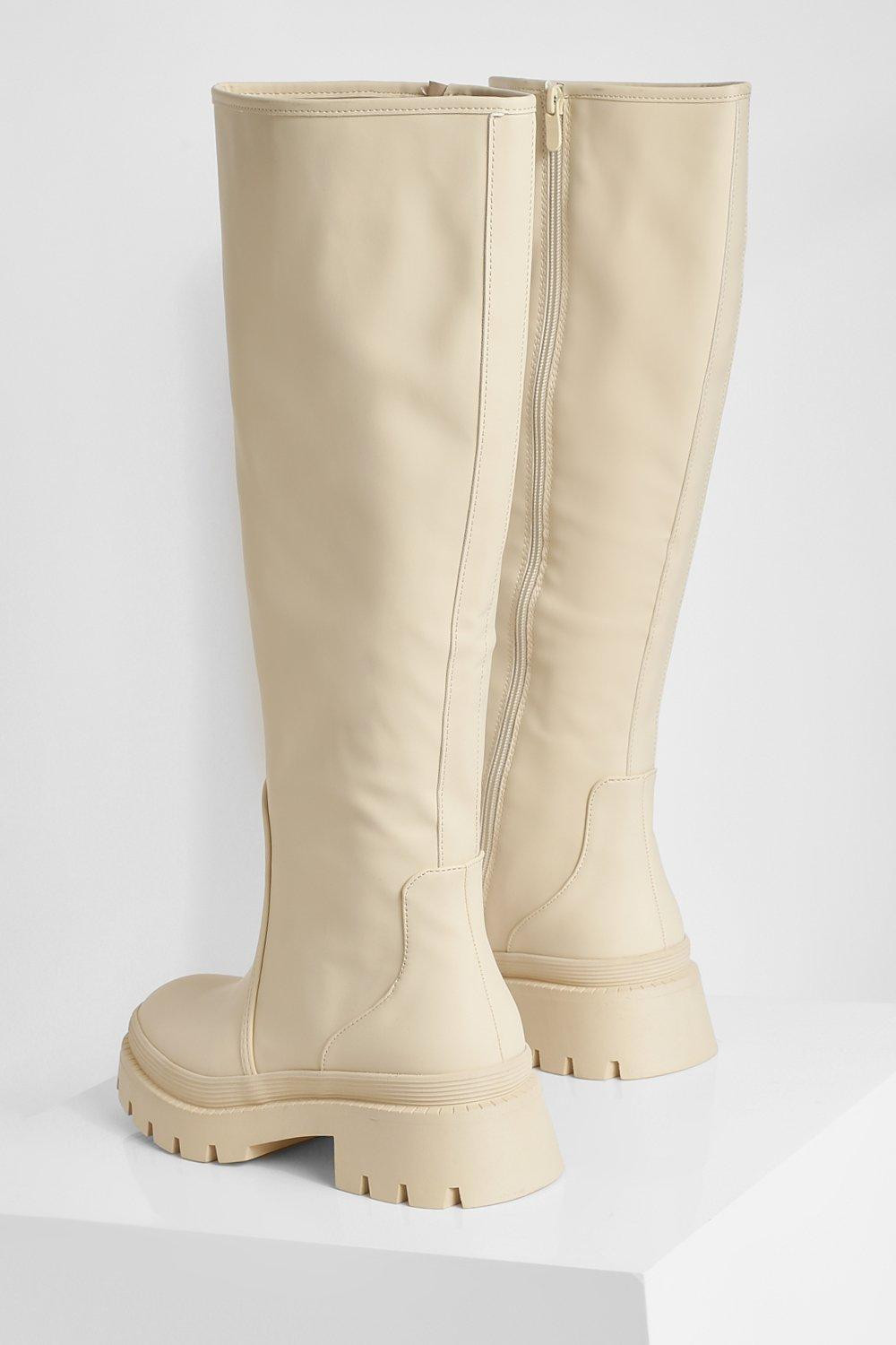 Rubber Knee High Boots | Boohoo.com (US & CA)