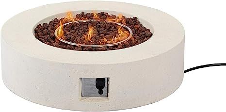 COSIEST 40.5-inch Outdoor Propane Fire Pit Coffee Table w Sandstone Round Base Patio Heater, 50,0... | Amazon (US)