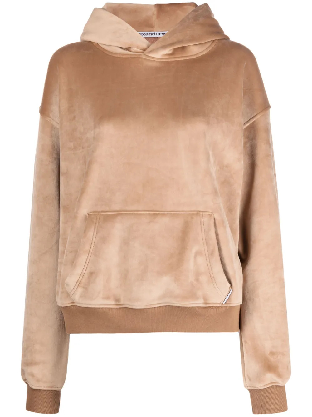 suede-effect long-sleeved hoodie | Farfetch Global