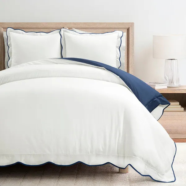 Lush Decor Coastal Chic Scallop Edge Duvet 3 Piece Set | Bed Bath & Beyond