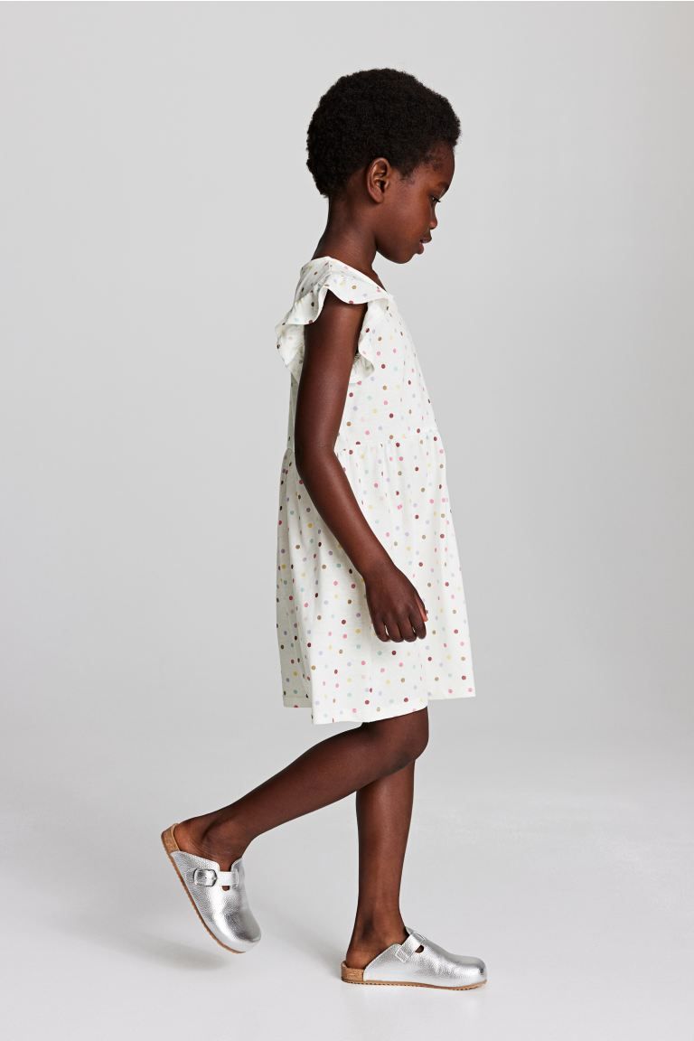 Patterned Dress - Natural white/dotted - Kids | H&M US | H&M (US + CA)