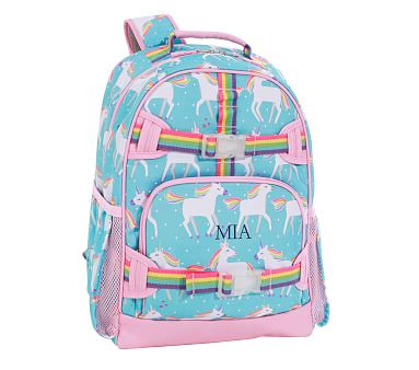 Mackenzie Aqua Unicorn Parade Backpacks | Pottery Barn Kids