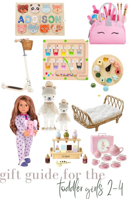 Gift guide; toddler girls, scooter, color sorting, wooden puzzle, doll, tea set, ice cream

#LTKGiftGuide #LTKSeasonal #LTKHoliday