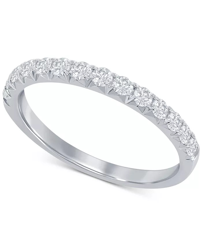 Macy's Diamond French Pavé Band (1/2 ct. t.w.) in 14k Gold & Reviews - Rings - Jewelry & Watches... | Macys (US)