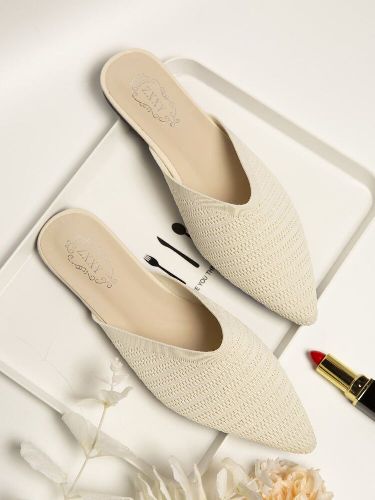 Minimalist Knit Flat Mules | SHEIN