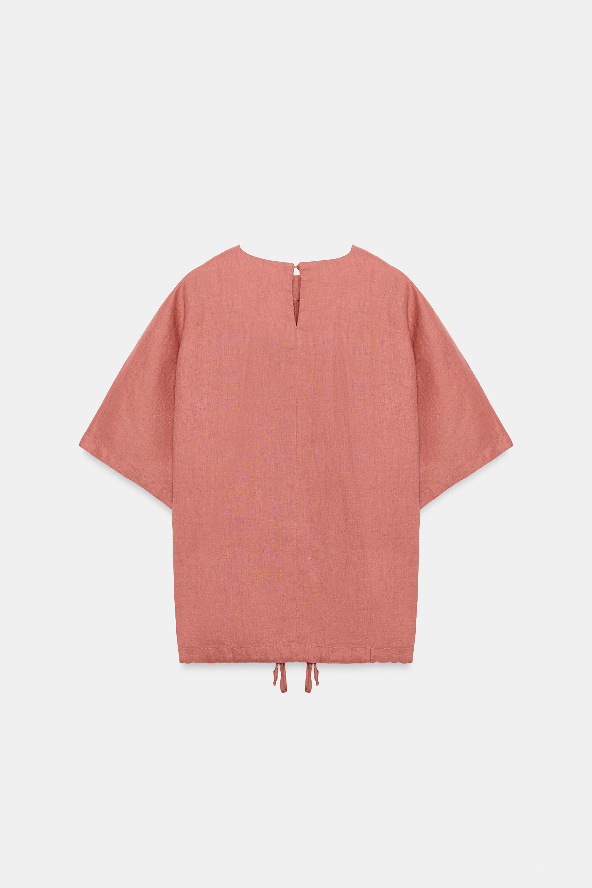 100% LINEN LACED TOP ZW COLLECTION | Zara Canada