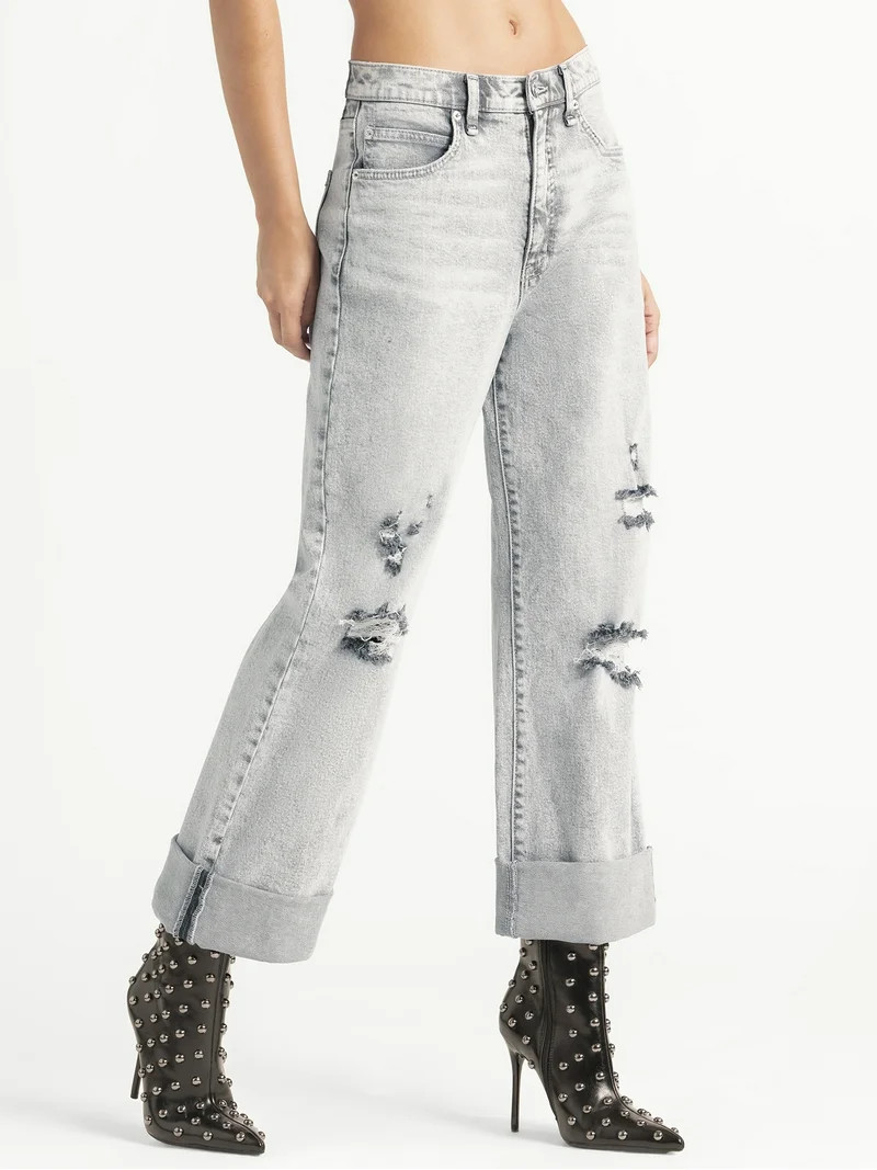 Jessica Simpson Women's Zinnia Boyfriend Jeans, 25" Inseam, Sizes 2-16 | Walmart (US)