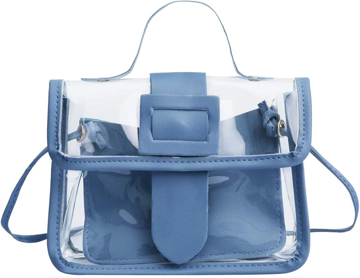 WEDDINGHELPER Clear Purse for Women, Clear Crossbody Bag PVC Handbag Clear Stadium Approved Bag | Amazon (US)