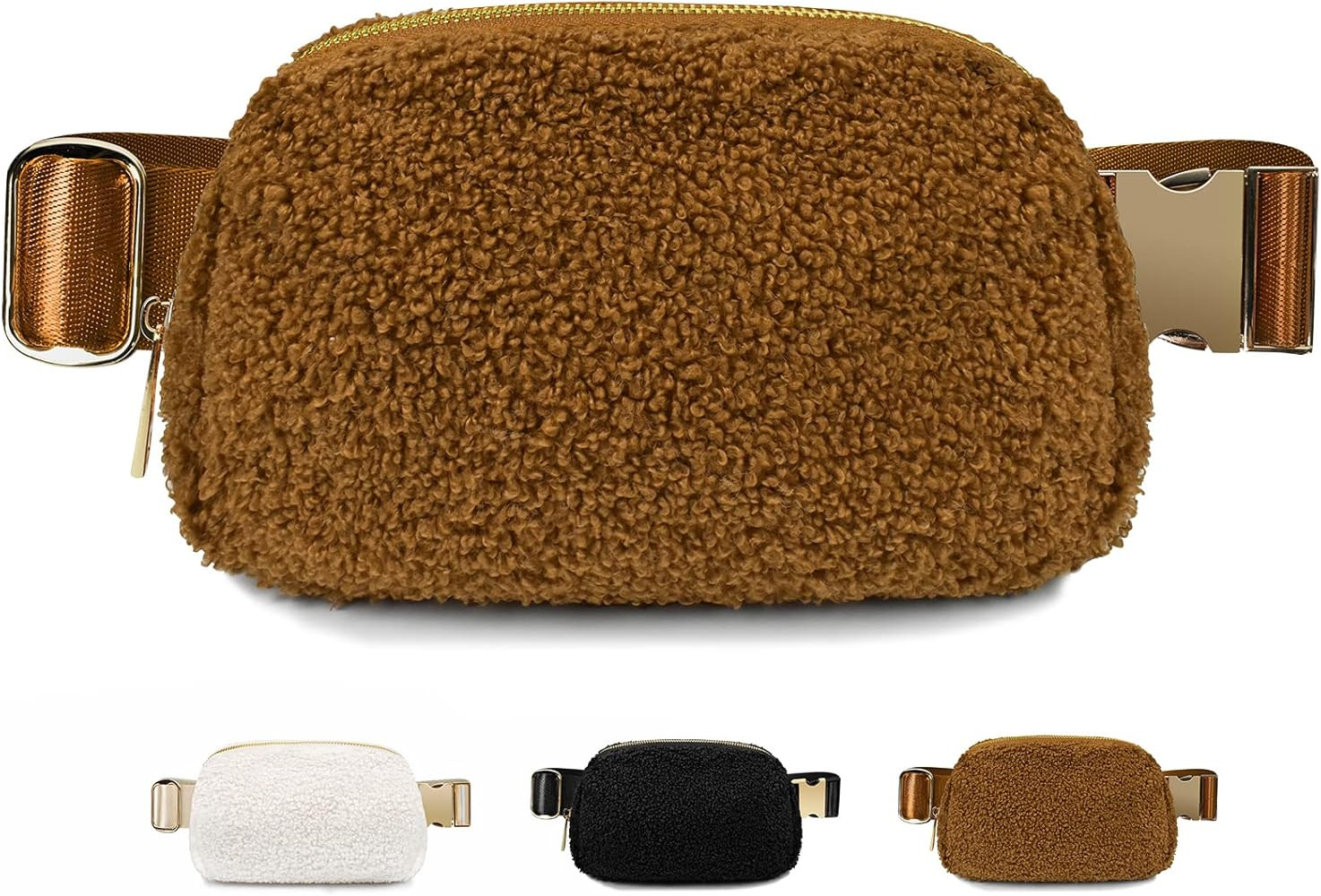 Sherpa Belt Bag for Women, Fleece Belt Bag Waterproof Fanny Packs Dupes with Adjustable Strap for... | Amazon (US)