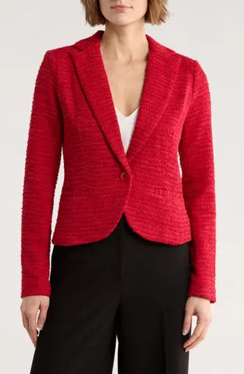 Amanda & Chelsea Bouclé Tweed Knit Blazer in Red at Nordstrom Rack, Size Small | Nordstrom Rack