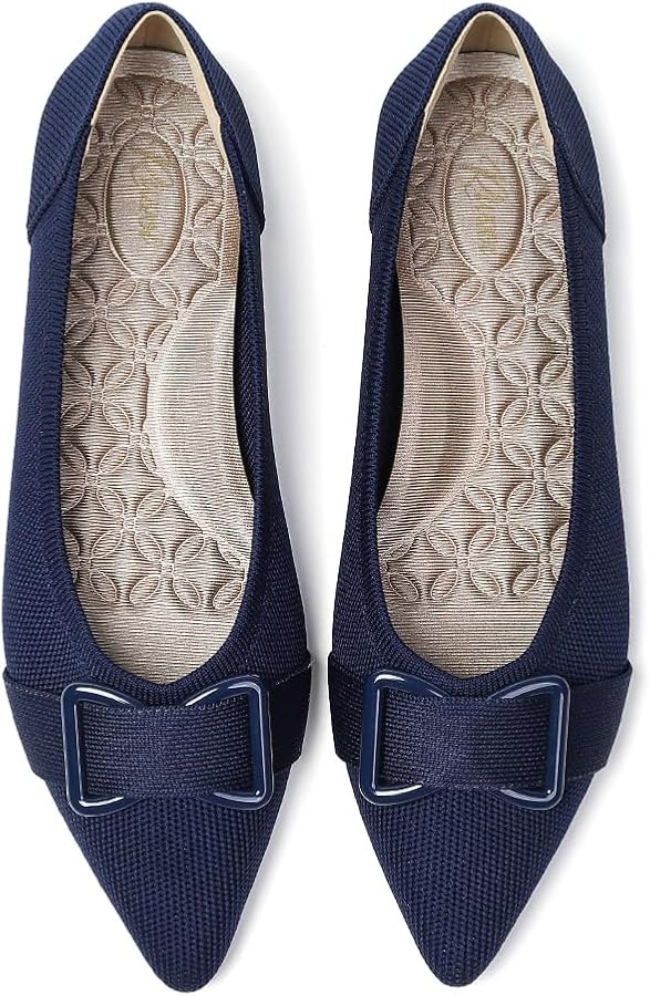 Comfortable Knit Ballet Flats Shoes for Women, Pointed Toe Womens Flats Arch Support Dress Shoes ... | Amazon (US)
