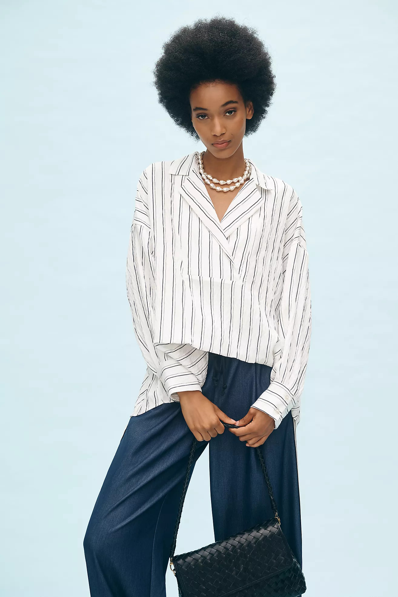 The Dylon Long-Sleeve Wide-Placket Top | Anthropologie (US)