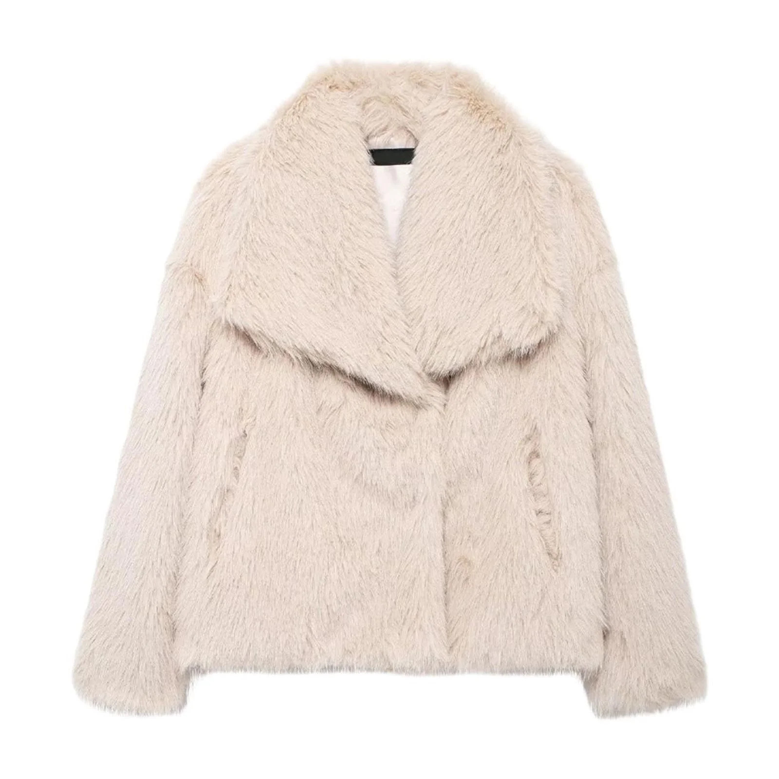 Short Faux Fur Jacket for Women Lapel Cardigan Winter Fluffy Outwear Coat for Evening Dresses Bei... | Walmart (US)