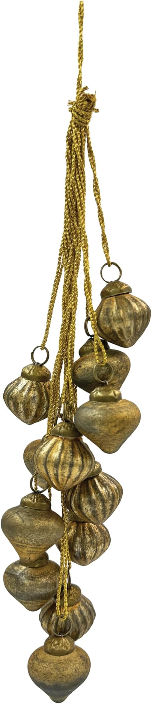 Creative Co-Op Glass Ornament Cluster with Gold Cord, Antique Gold Finish | Amazon (US)