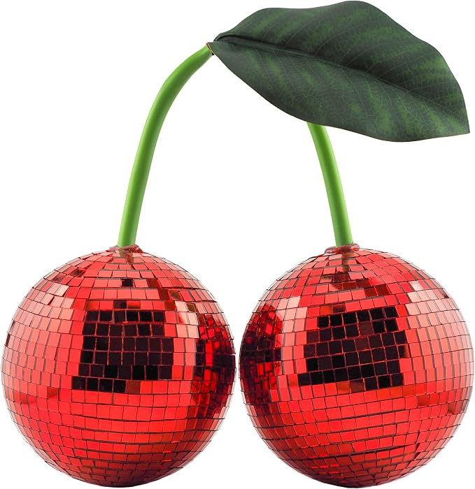 Disco Ball Decor with Cherry Shape, 3.9'' Cherry Decor for Room Tabletop | Amazon (US)