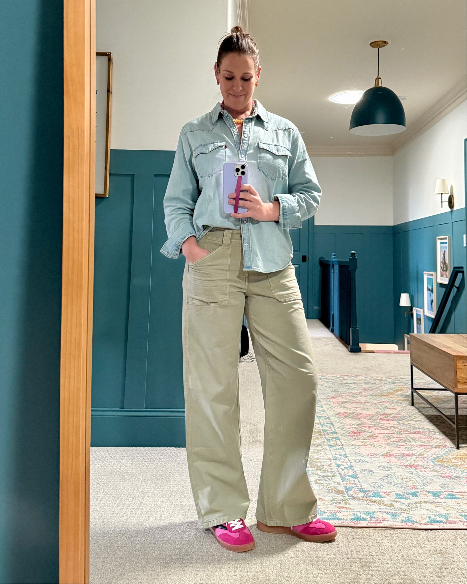 This shirt is one of my favorite Christmas gifts. I sized up in the shirt because I was worried about shrinkage. These pants are cute and COMFY. I sized down in the pants—they run big. And my favorite affordable sneakers add a pop of color 🌈

#LTKOver40 #LTKFindsUnder50 #LTKMidsize