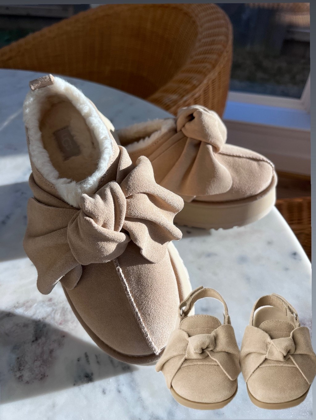 Bow uggs, zara bow shoes