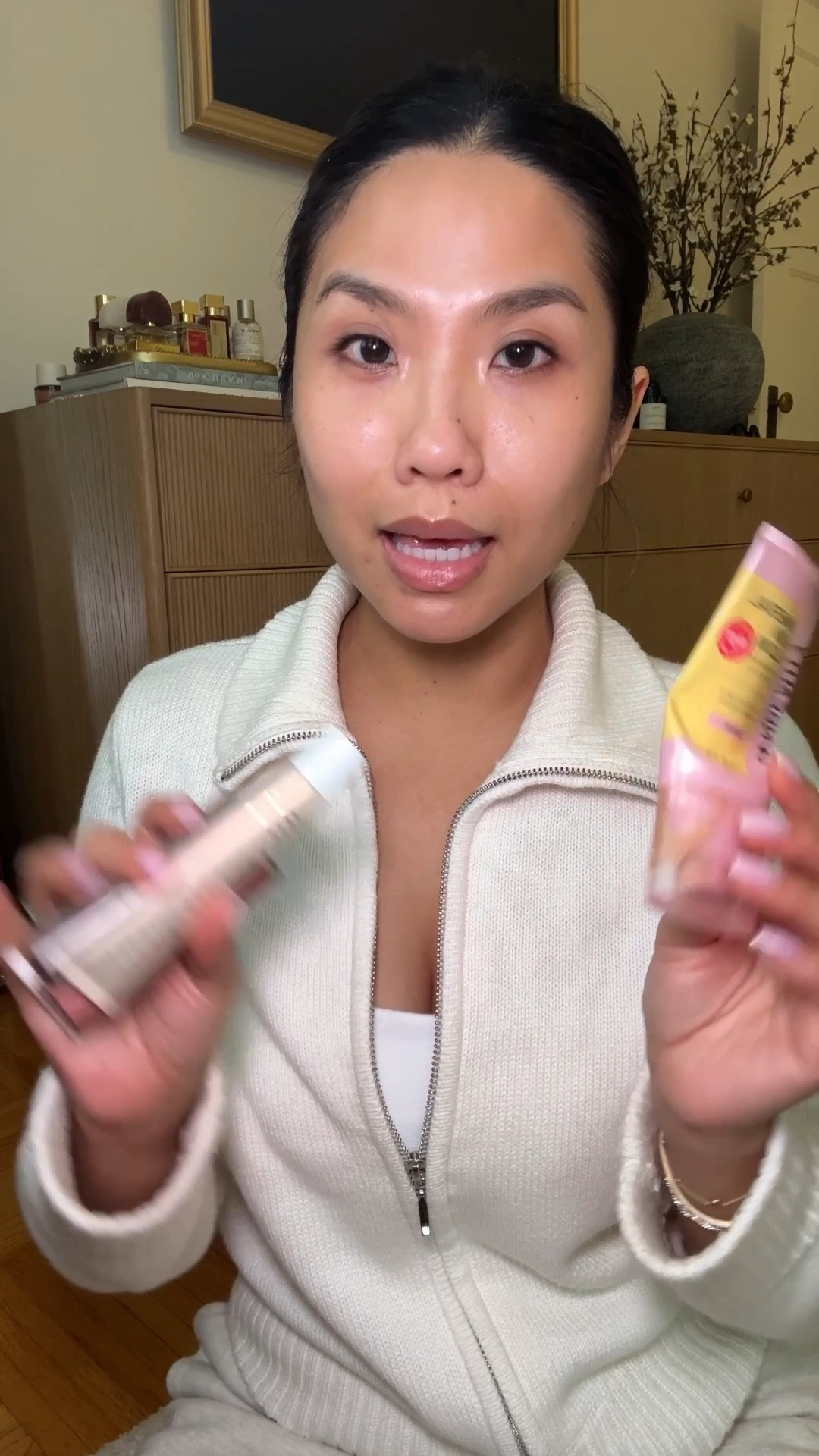 5 minute morning routine! 

Tinted sunscreen - medium
Lumi Glotion - medium
Merit stick - camel 
Summer Fridays - Toasted Marshmallow (comes in a holiday set) but hopefully they release it individually soon!

Also linked my French pin and my cozy outfit today for taking down Christmas decor 🫠

#LTKdayinmylife #LTKmorningroutine #LTKgrwm