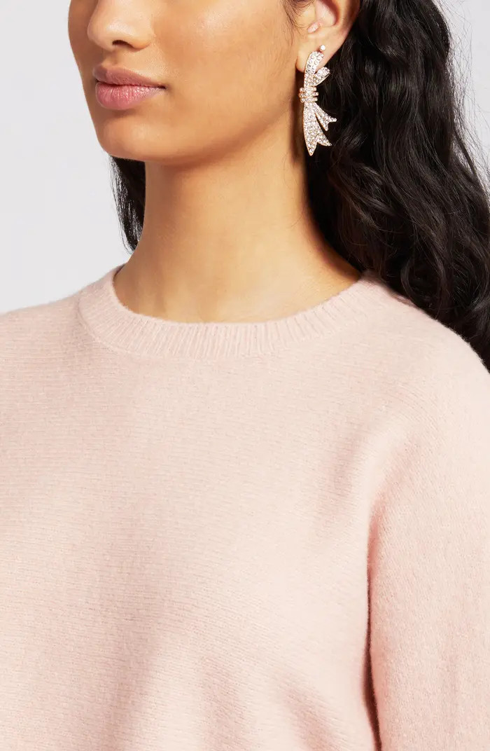 Crystal Pavé Bow Stud Earrings | Nordstrom