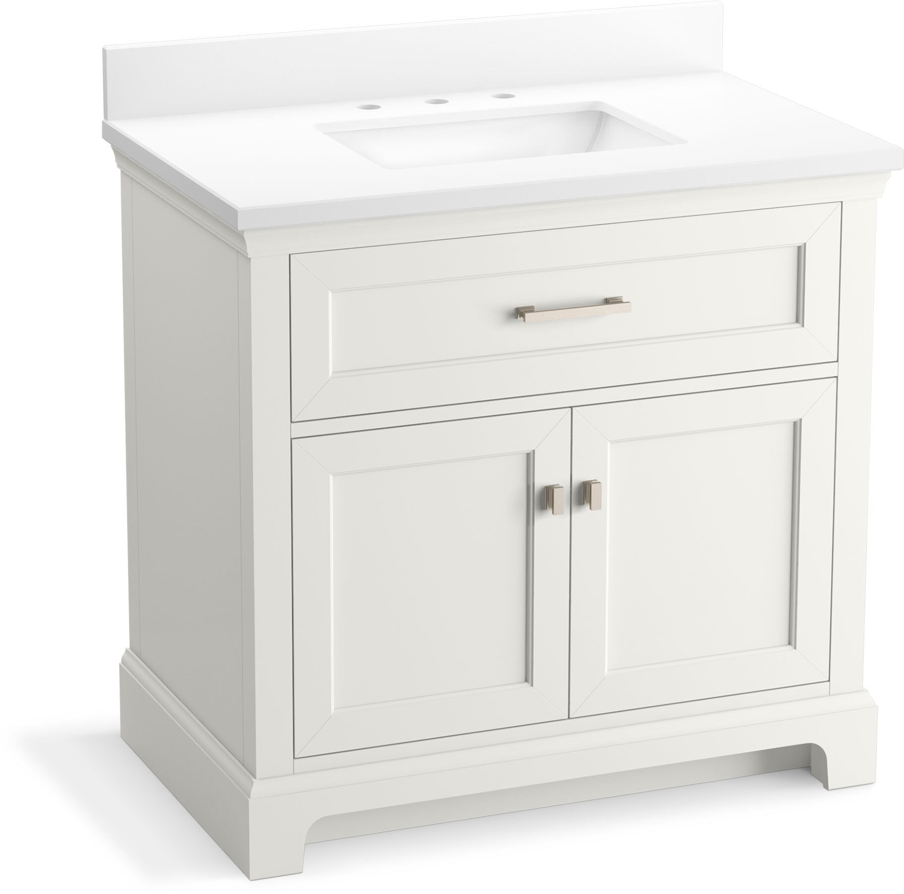 KOHLER Charlemont 36-in White Undermount Single Sink Bathroom Vanity with Pure White Quartz Top | 29261-BD1-0 | Lowe's