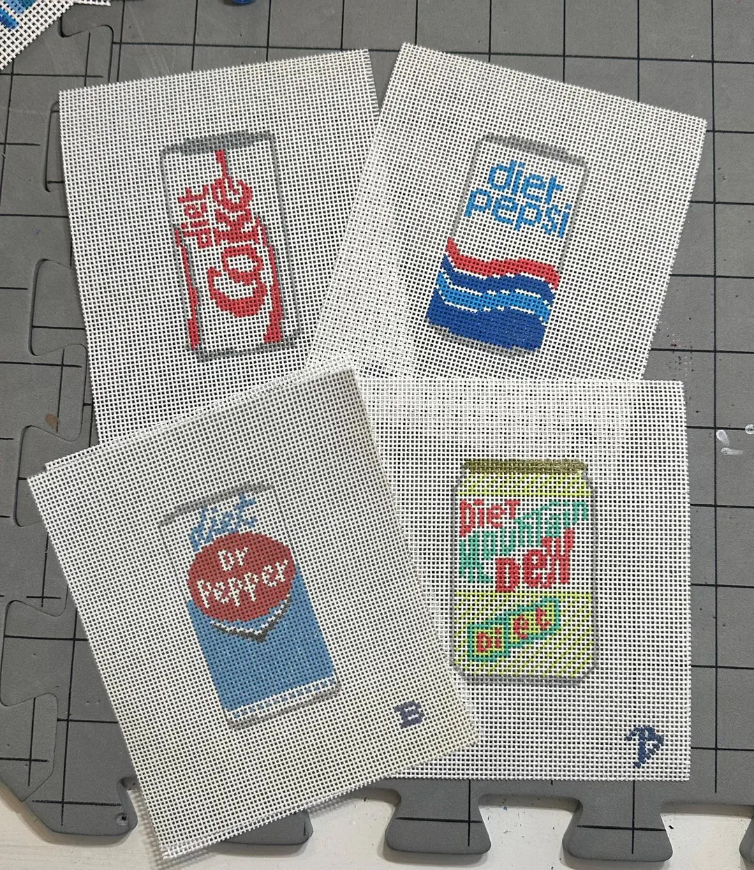 Vintage Diet Sodas || Handpainted Needlepoint Canvas - Etsy | Etsy (US)